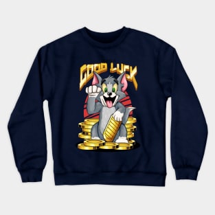 lucky cat asian Crewneck Sweatshirt